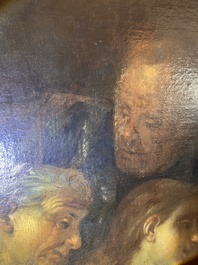 &Eacute;cole italienne: La troupe musicale, huile sur toile, 17&egrave;me si&egrave;cle