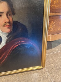 Ecole de Bruges, entourage de Fran&ccedil;ois-Joseph Kinsoen (1770-1839): Portrait d'homme, huile sur toile, premier quart du 19&egrave;me si&egrave;cle