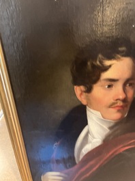 Ecole de Bruges, entourage de Fran&ccedil;ois-Joseph Kinsoen (1770-1839): Portrait d'homme, huile sur toile, premier quart du 19&egrave;me si&egrave;cle
