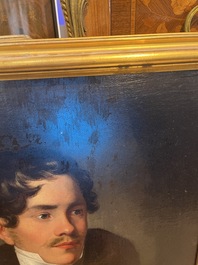 Ecole de Bruges, entourage de Fran&ccedil;ois-Joseph Kinsoen (1770-1839): Portrait d'homme, huile sur toile, premier quart du 19&egrave;me si&egrave;cle