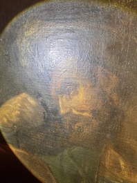 &Eacute;cole italienne: La troupe musicale, huile sur toile, 17&egrave;me si&egrave;cle