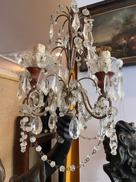 Grande paire de torch&egrave;res dites 'Aux Maures' &agrave; cinq lumi&egrave;res en bois sculpt&eacute; et polychrom&eacute;, Italie, Venise, vers 1900