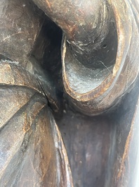 Jean de Patmos en bois sculpt&eacute; et patin&eacute;, Flandres, vers 1800