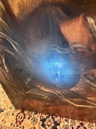 &Eacute;cole italienne: La troupe musicale, huile sur toile, 17&egrave;me si&egrave;cle