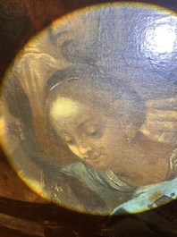 &Eacute;cole italienne: La troupe musicale, huile sur toile, 17&egrave;me si&egrave;cle