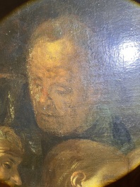 &Eacute;cole italienne: La troupe musicale, huile sur toile, 17&egrave;me si&egrave;cle