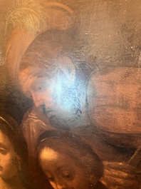 &Eacute;cole italienne: La troupe musicale, huile sur toile, 17&egrave;me si&egrave;cle