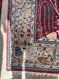 A Persian Tabriz 'tree of life' rug, wool on cotton, mid 20th C.
