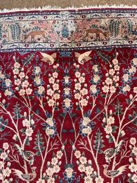 A Persian Tabriz 'tree of life' rug, wool on cotton, mid 20th C.