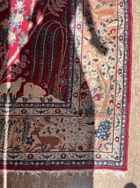 A Persian Tabriz 'tree of life' rug, wool on cotton, mid 20th C.