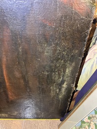 &Eacute;cole italienne: La troupe musicale, huile sur toile, 17&egrave;me si&egrave;cle