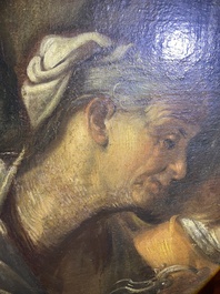 &Eacute;cole italienne: La troupe musicale, huile sur toile, 17&egrave;me si&egrave;cle