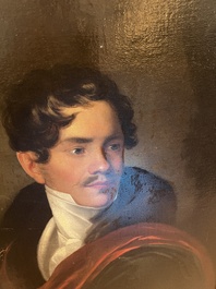 Ecole de Bruges, entourage de Fran&ccedil;ois-Joseph Kinsoen (1770-1839): Portrait d'homme, huile sur toile, premier quart du 19&egrave;me si&egrave;cle