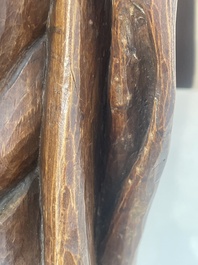 Jean de Patmos en bois sculpt&eacute; et patin&eacute;, Flandres, vers 1800