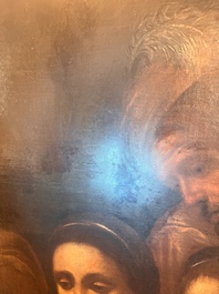 &Eacute;cole italienne: La troupe musicale, huile sur toile, 17&egrave;me si&egrave;cle