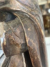Jean de Patmos en bois sculpt&eacute; et patin&eacute;, Flandres, vers 1800