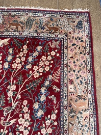 A Persian Tabriz 'tree of life' rug, wool on cotton, mid 20th C.