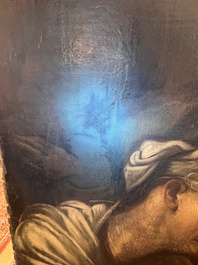 &Eacute;cole italienne: La troupe musicale, huile sur toile, 17&egrave;me si&egrave;cle