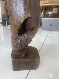 Jean de Patmos en bois sculpt&eacute; et patin&eacute;, Flandres, vers 1800