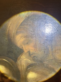 &Eacute;cole italienne: La troupe musicale, huile sur toile, 17&egrave;me si&egrave;cle