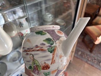 Collection vari&eacute;e en porcelaine de Chine bleu, blanc et famille rose, Qianlong et post&eacute;rieur