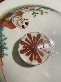 Zes Chinese famille rose en qianjiang cai vazen met floraal en figuratief decor, 19de/20ste eeuw