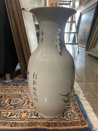 Zes Chinese famille rose en qianjiang cai vazen met floraal en figuratief decor, 19de/20ste eeuw