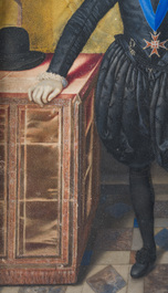 Vlaams-Franse school: Portret van Hendrik IV van Frankrijk, miniatuur op perkament, vroeg 17de eeuw