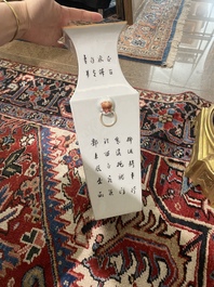 Zes Chinese famille rose en qianjiang cai vazen met floraal en figuratief decor, 19de/20ste eeuw