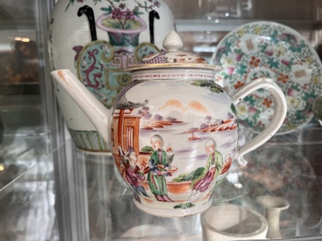 Collection vari&eacute;e en porcelaine de Chine bleu, blanc et famille rose, Qianlong et post&eacute;rieur