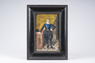 Vlaams-Franse school: Portret van Hendrik IV van Frankrijk, miniatuur op perkament, vroeg 17de eeuw
