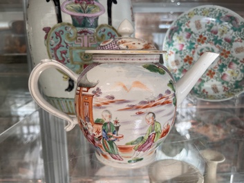 Collection vari&eacute;e en porcelaine de Chine bleu, blanc et famille rose, Qianlong et post&eacute;rieur