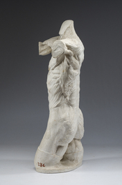 A tall plaster anatomical '&eacute;corch&eacute;' torso, 19th/20th C.