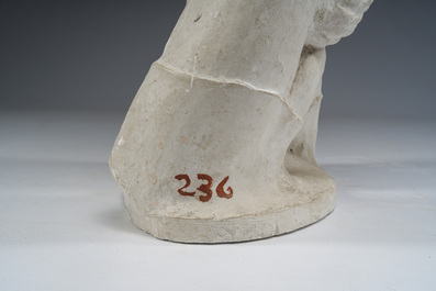 A tall plaster anatomical '&eacute;corch&eacute;' torso, 19th/20th C.