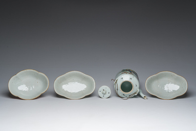 A varied collection of Chinese famille rose, qianjiang cai and iron-red porcelain, 19th/20th C.