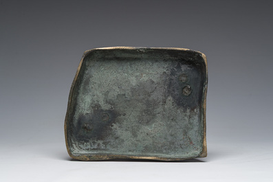 Jozef Cantr&eacute; (1890-1957): The bread baker, brown patinated bronze, foundry mark 'Vindevogel'