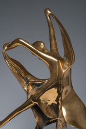 Avi Kenan (1951): 'Ballerina', brons op een marmeren voet, ed. 29/100, gedateerd 1983
