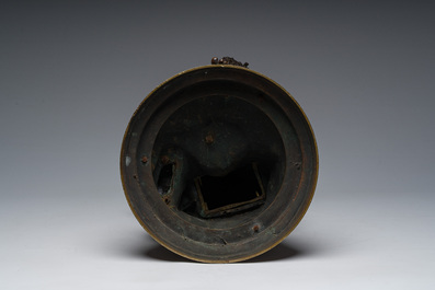 Auguste Moreau (1834-1917): 'P&egrave;cheuse de crevettes', brown patinated bronze, marked 'Soci&eacute;t&eacute; des bronzes de Paris'