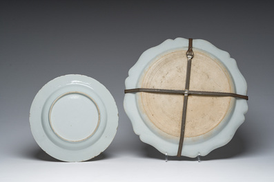 Four Chinese famille rose dishes with birds and flowers, Qianlong