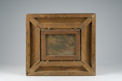 &Eacute;cole fran&ccedil;aise, monogramm&eacute; G.C. (Gustave Courbet, 1819-1877?): Marine au soleil couchant, huile sur toile, 19&egrave;me si&egrave;cle