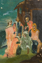 Een grote Russisch-orthodoxe &lsquo;De Verrijzenis met de twaalf belangrijkste feestdagen&rsquo; icoon, 19de eeuw
