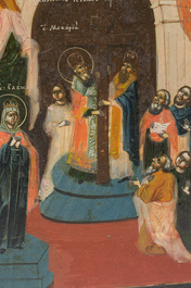 Een grote Russisch-orthodoxe &lsquo;De Verrijzenis met de twaalf belangrijkste feestdagen&rsquo; icoon, 19de eeuw