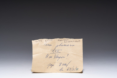 Een Boheemse vergulde en polychroom beschilderde 'Mag Arsen' (arseen) glazen apothekerspot, 19de eeuw