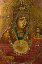 Een Russisch-orthodoxe 'Moeder Gods Chenstokhovskaya' icoon, 18de/19de eeuw