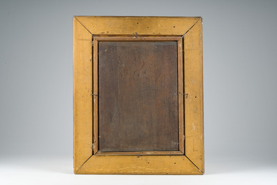 &Eacute;cole fran&ccedil;aise, monogramm&eacute; JFM (Jean Fran&ccedil;ois Millet, 1814-1875 ?): Le mod&egrave;le f&eacute;minin, huile sur papier maroufl&eacute; sur panneau, 19&egrave;me si&egrave;cle
