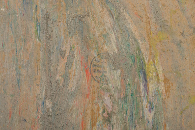 Edmond Verstraeten (1870-1956): Forest landscape, oil on board, dated 1917