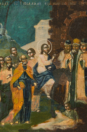 Een grote Russisch-orthodoxe &lsquo;De Verrijzenis met de twaalf belangrijkste feestdagen&rsquo; icoon, 19de eeuw