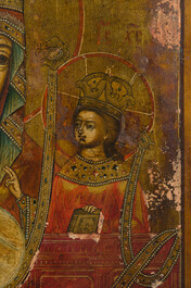 Een Russisch-orthodoxe 'Moeder Gods Chenstokhovskaya' icoon, 18de/19de eeuw