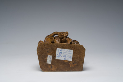 A French carved limewooden 'Saint Roch and his dog' group, 18th C.