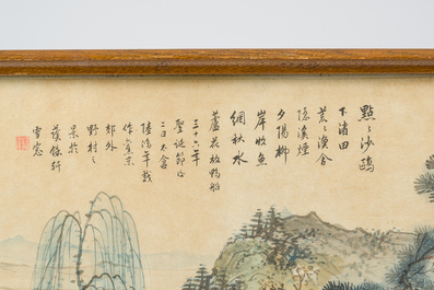 Chinese school: An animated river landscape, ink and colours on paper, 19th/20th C.